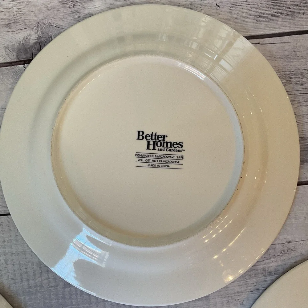 Better Homes And Gardens Renes Dinner Plates Blue Scrolls Set Of 3 Lot #2